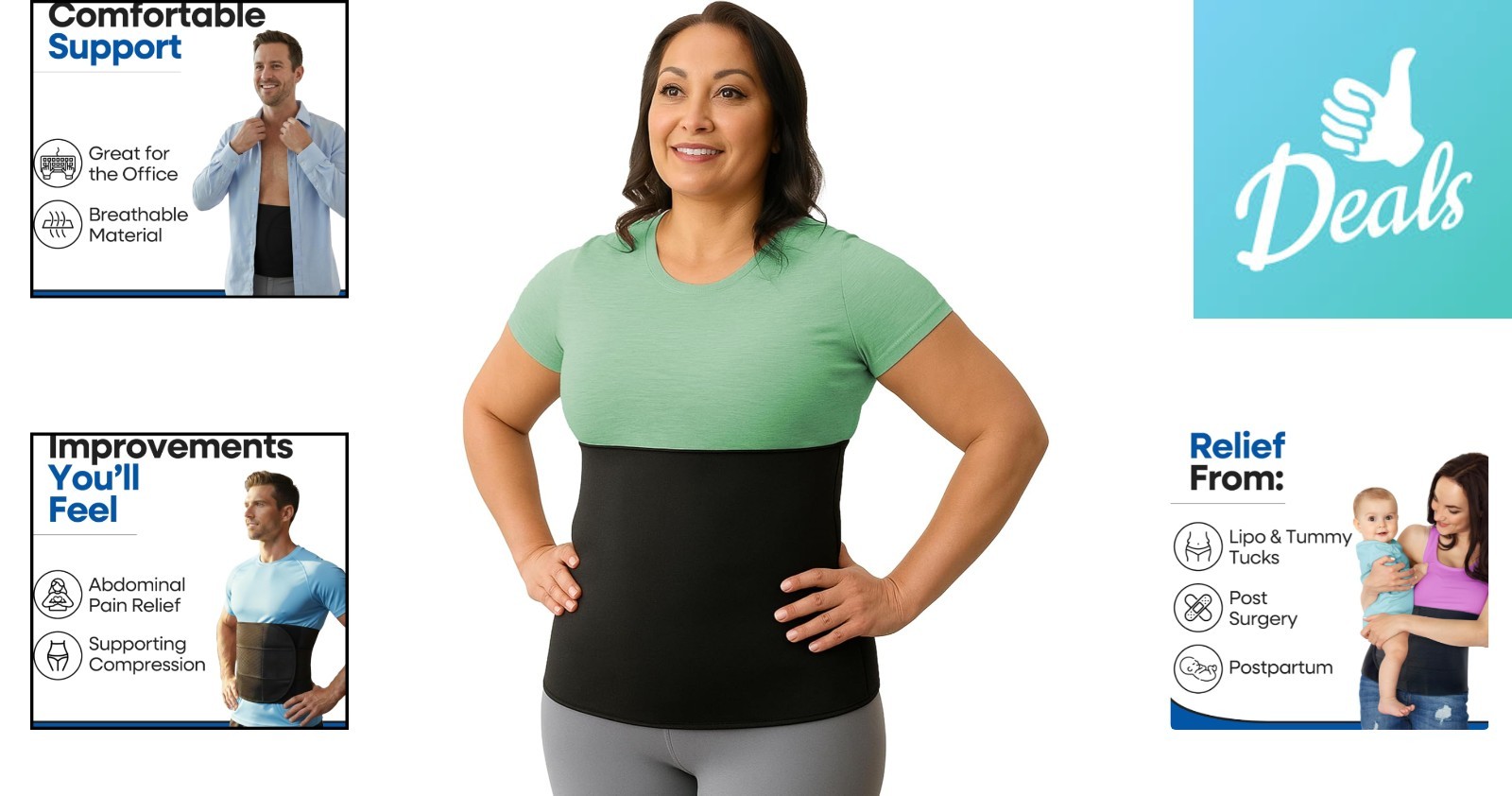 Breathable XXL Abdominal Binder – Stomach Support for Tummy Tuck & C-Section