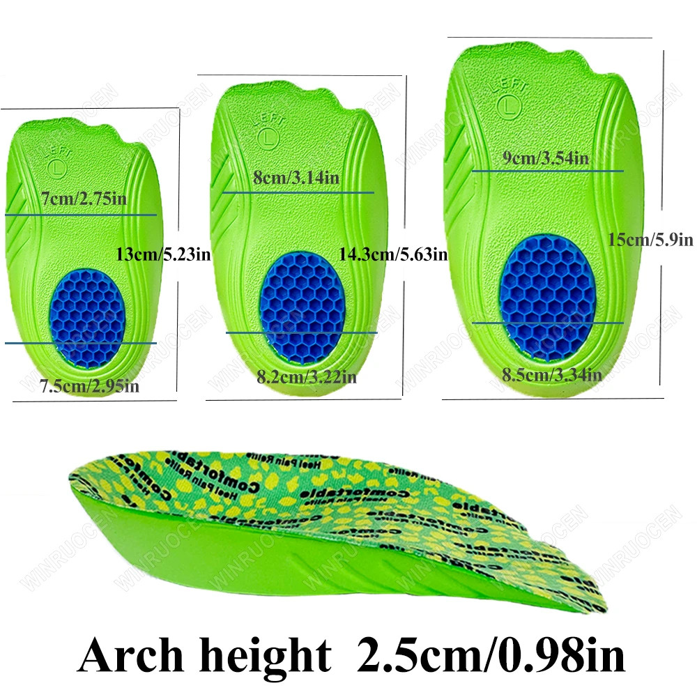 Half Orthopedic Foot Care Insoles Latex Soft Cushion Heel Spur Pain Relief Arch