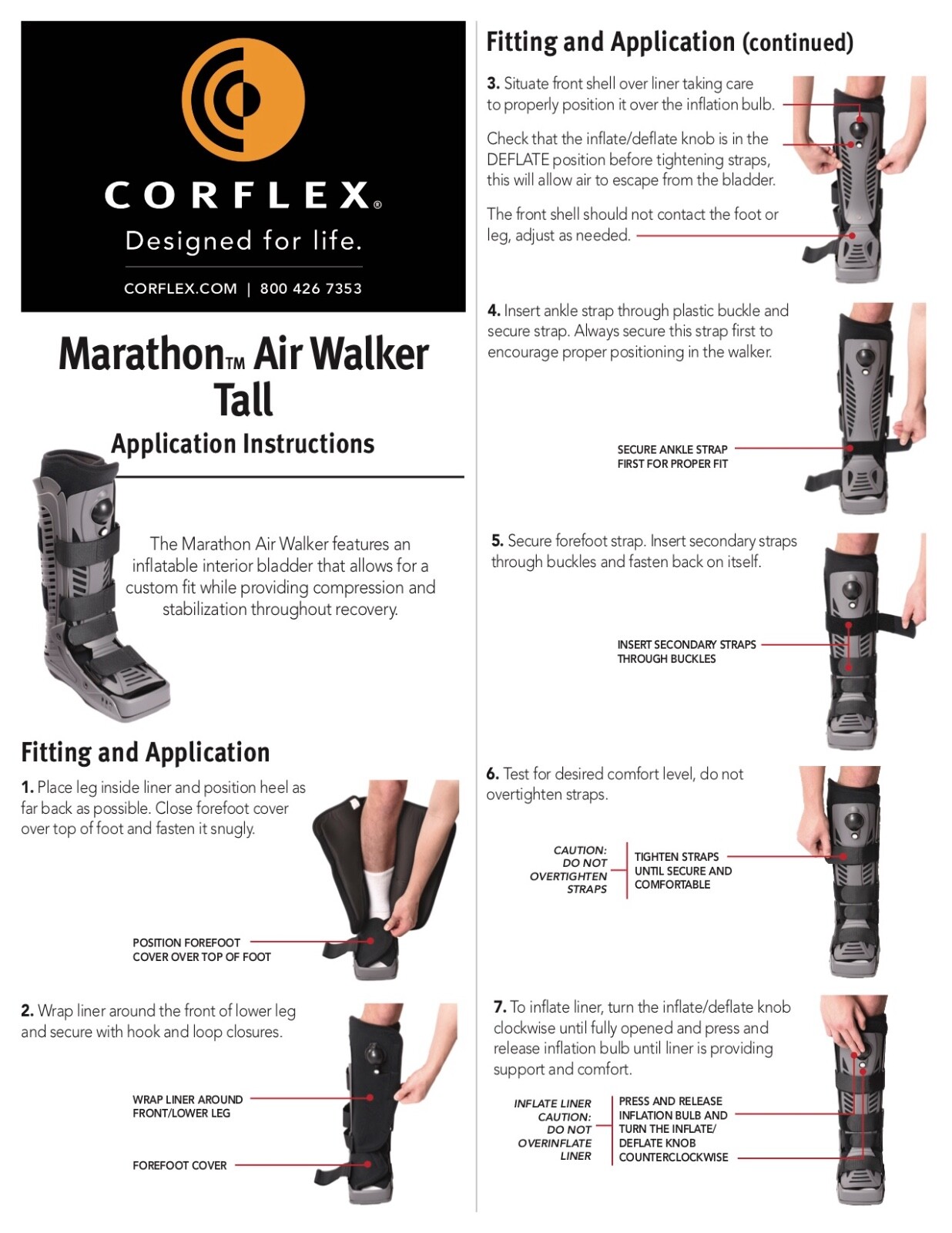 Corflex Tall Marathon Air Walker Boot – Size Extra Large/XL 79-2014-000