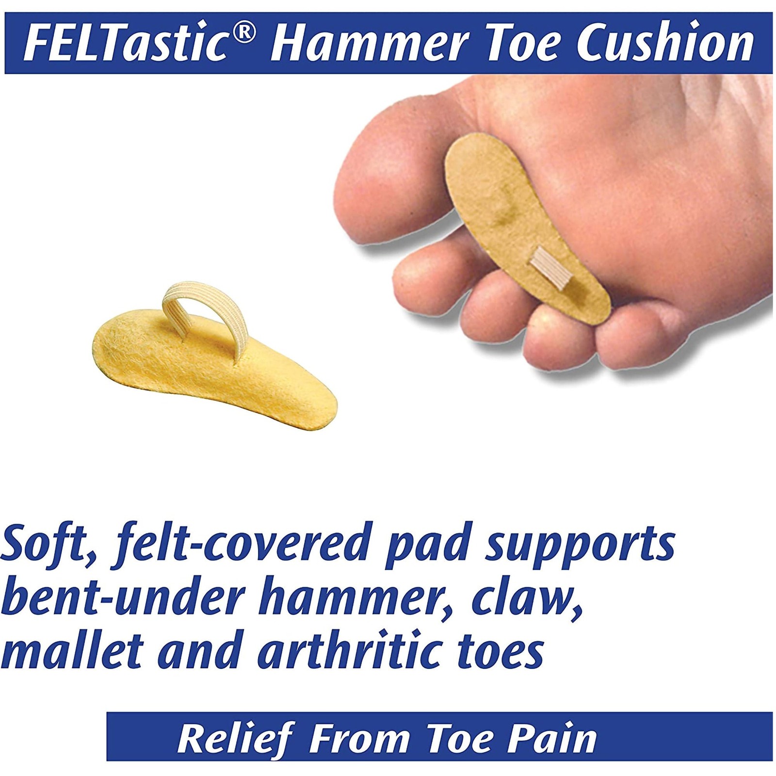 Pedifix Beige Hammer Toe Crest Large Pull-On for Right Foot 8154B-LR 3 Ct