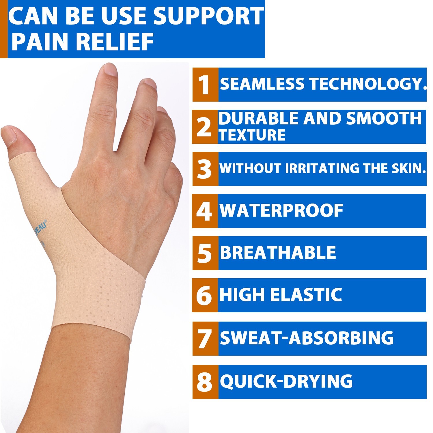 1Pair Thumb Brace Support Wrap Strap Wrist Glove Sleeve Joint Relief Arthritis M