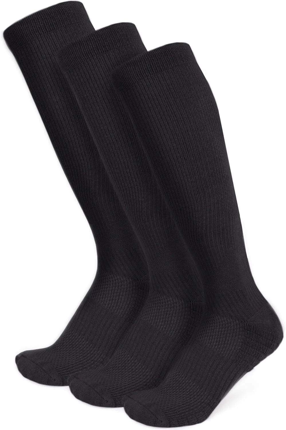 Viasox Black 3 Pack Compression Socks Women & Men, Circulation Support, 12-15mmH