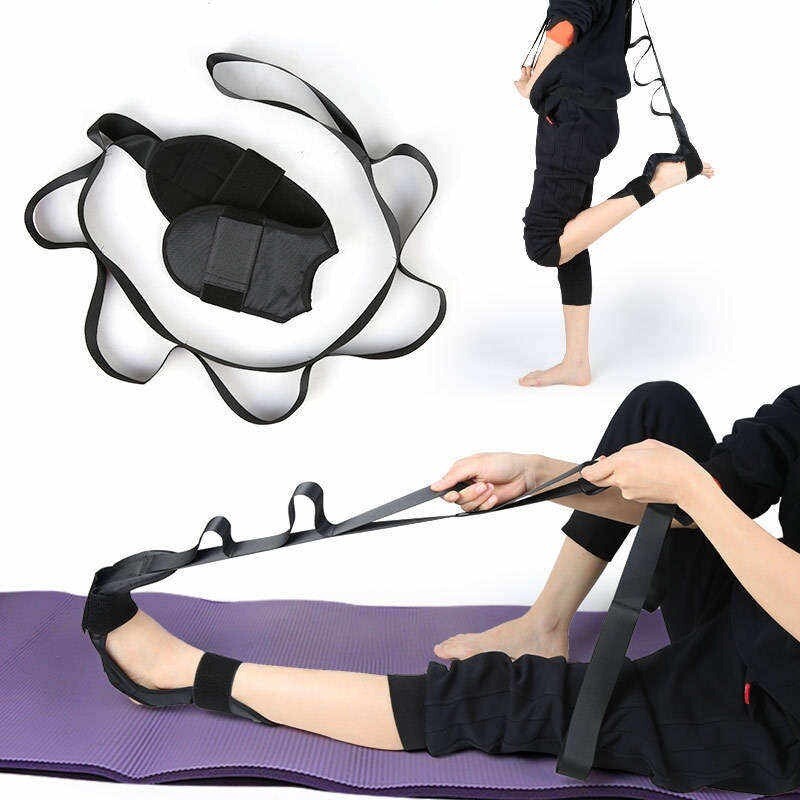Yoga Stretch Strap Improves Strength and Relief to Heel Spurs, Calf, Thigh &Hip