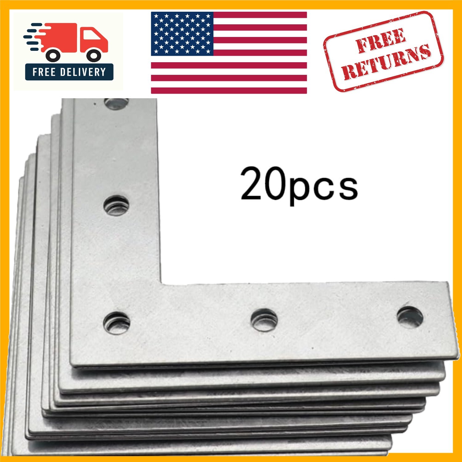 Versatile 20Pcs 3 Inch Flat Angle Braces – Strong Support Plates for Furniture