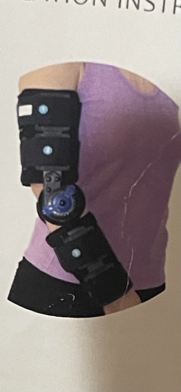 Adjustable Hinged Elbow Joint Arm Brace Support Splint OS LEFT / RIGHT Instrctns
