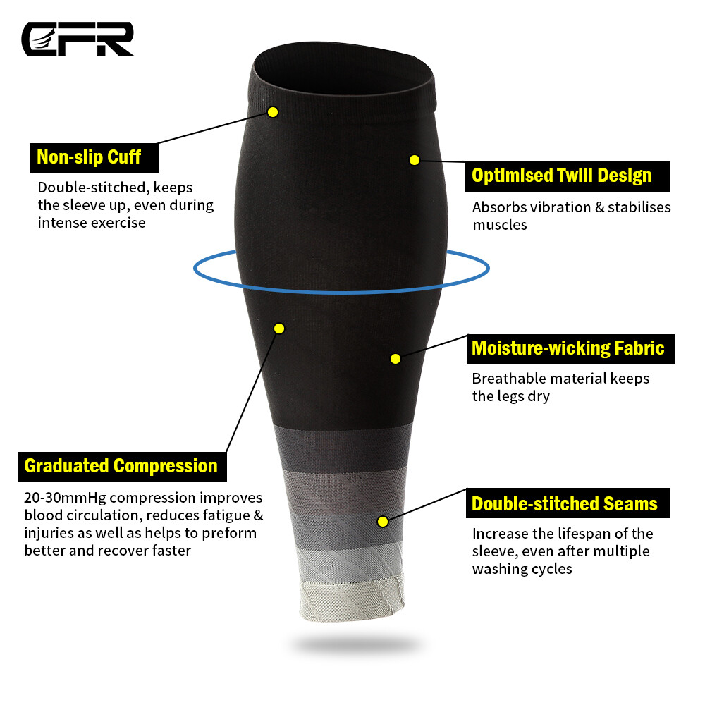 Compression Sleeve Calf Support Brace Graduated Leg Varicose Edema Sport Running