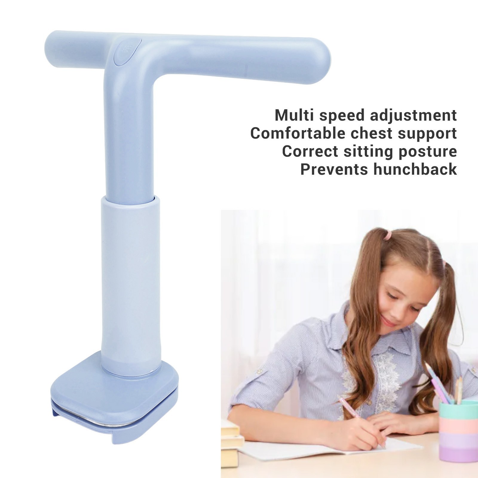 Kids Sitting Desk Corrector Adjustable Clipped On Posture Soft Silicone Cushion