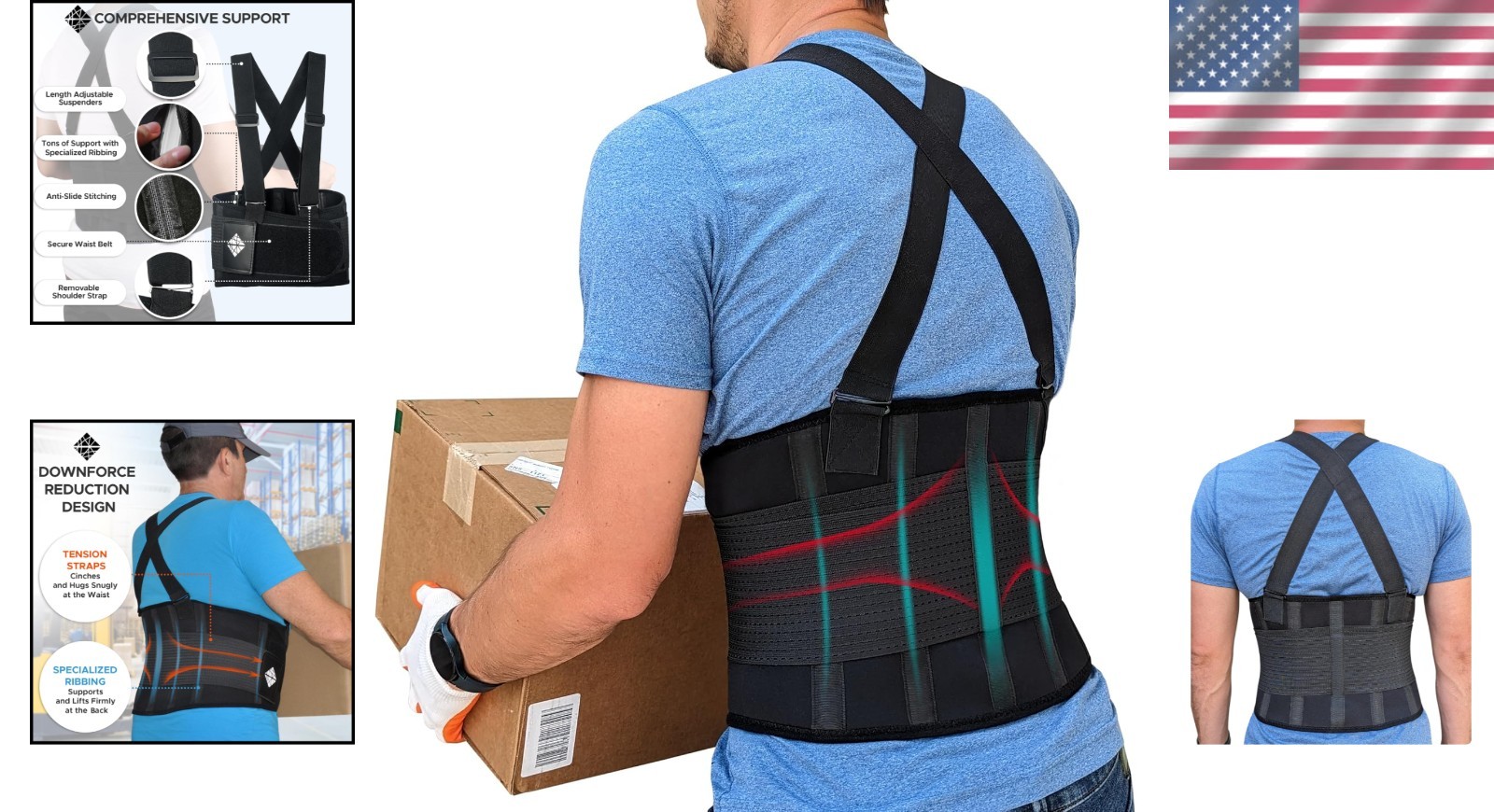 Professional Grade Back Support Belt with Suspenders – Ideal for Active Workers