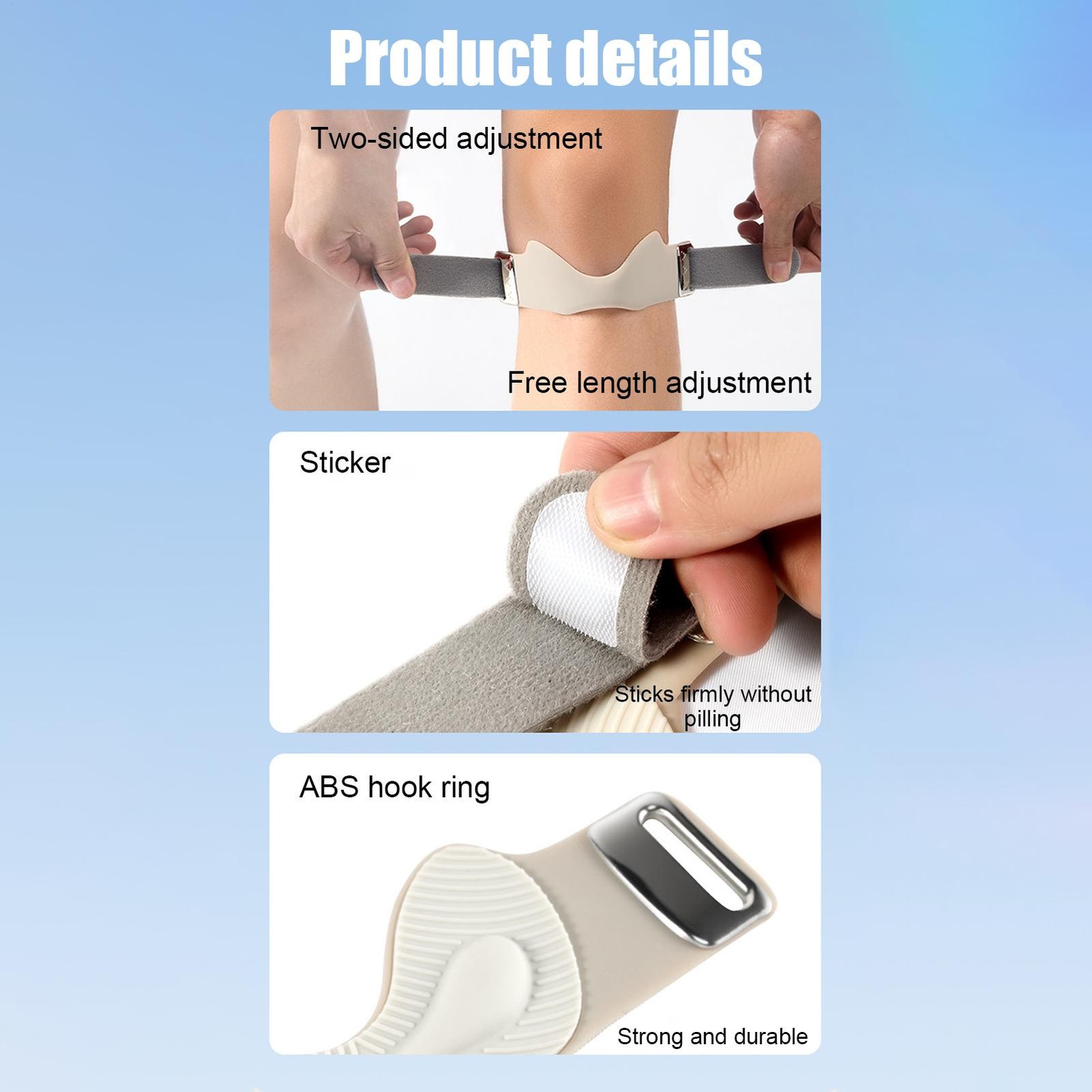 1PC Flex Wrap Silicone Patellar Tendon Support Strap Adjustable Knee Brace Strap