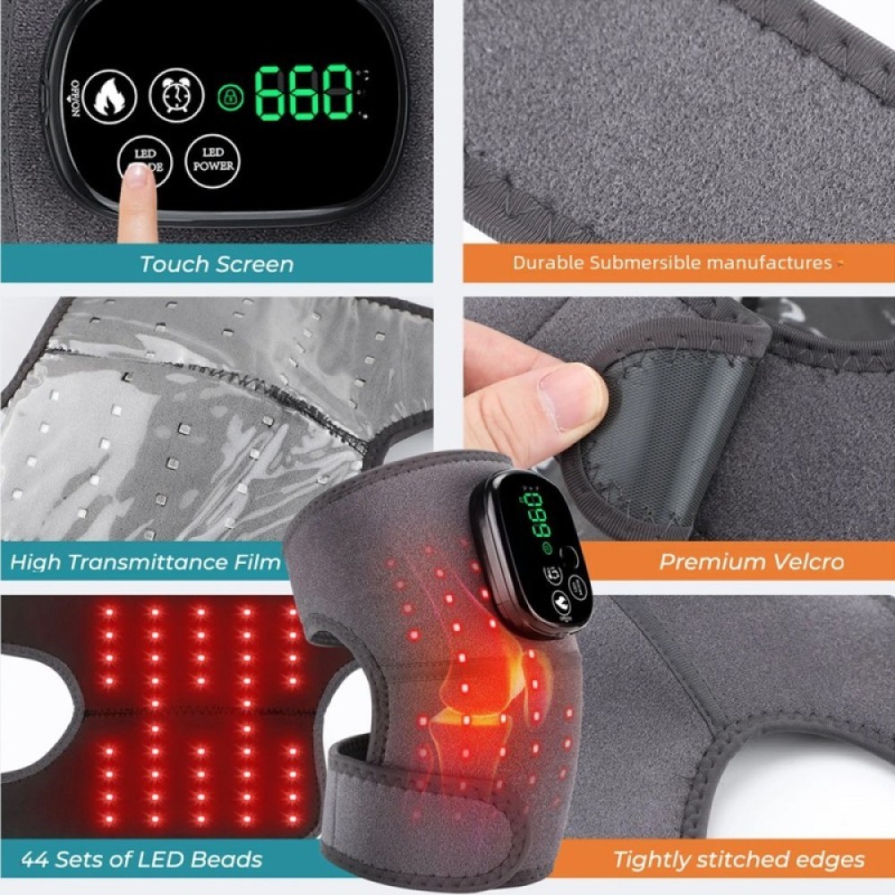 650nm&880nm Infrared Light Therapy Joint PainRelief Adjustable Heated Knee Brace