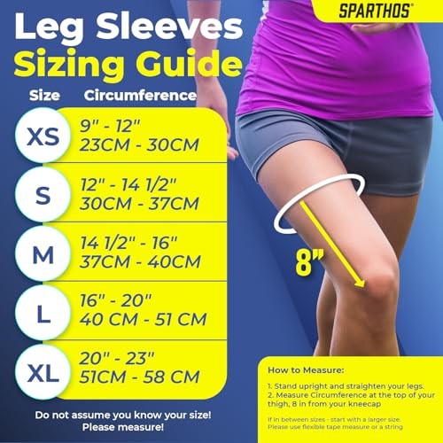 Leg Compression Sleeves – Braces for Calves, Knee and Small Midnight Black