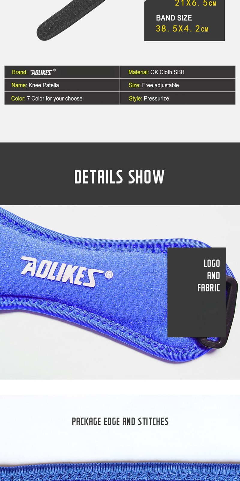 Aolikes 1pcs Knee Braces for Knee Pain,patella Knee Support Strap,adjustable Pat