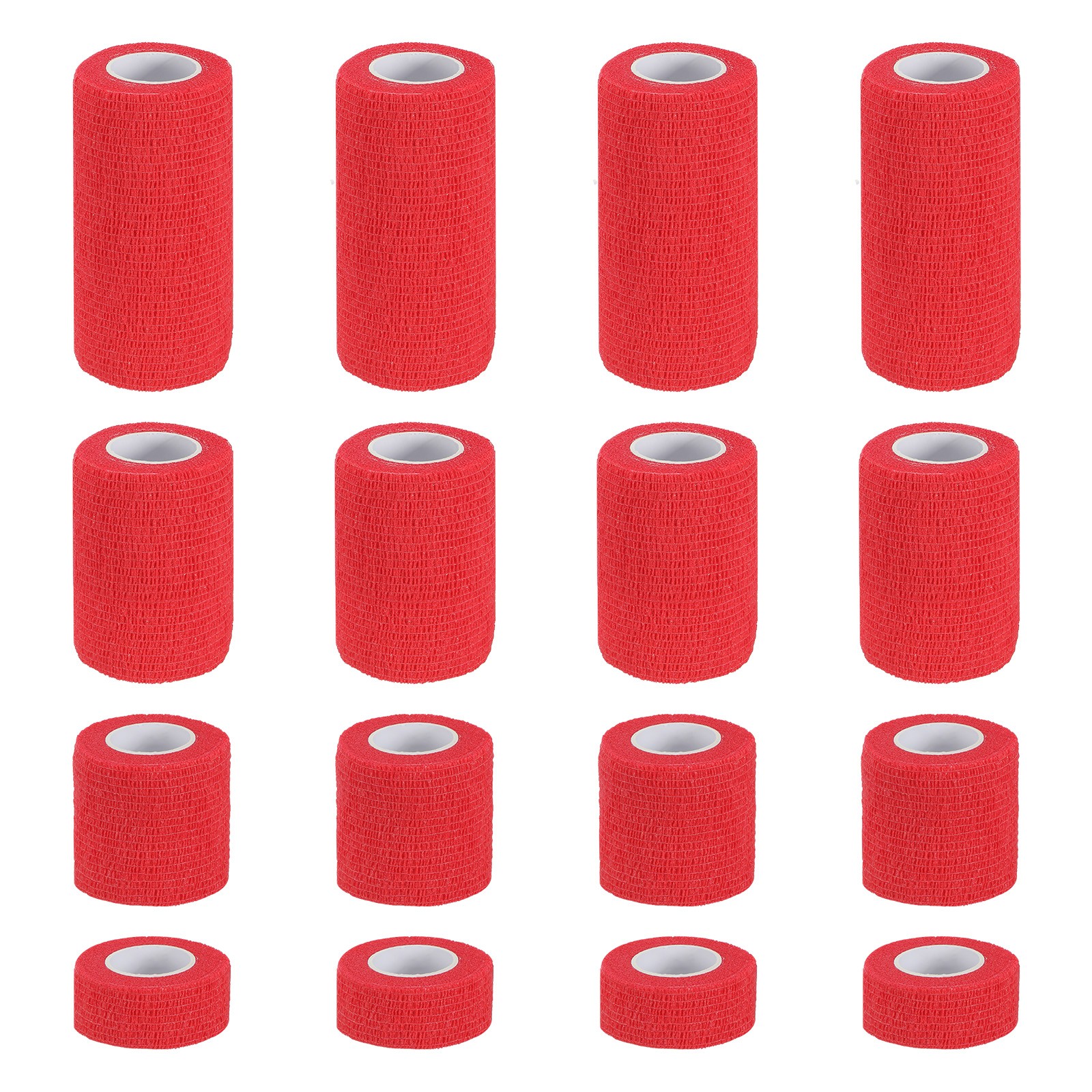 1″/2″/3″/4″ 16 Pcs 5 Yard Self Adhesive Bandage Wrap Self Tape Red