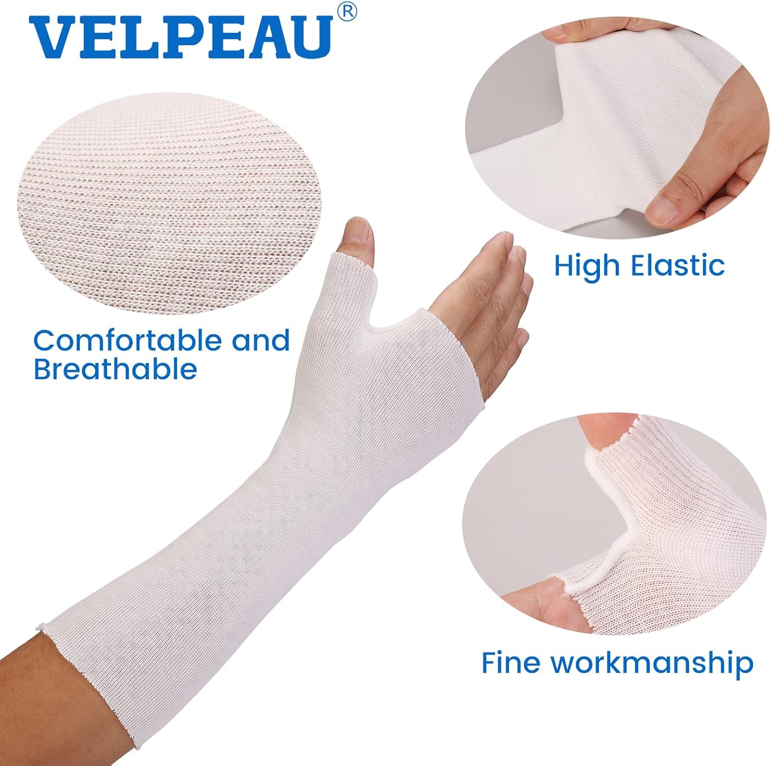 Hand Socks for Splint (Pack of 10), Stockinette Tubing, Thin Breathable Surgical