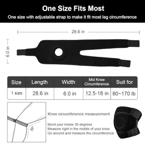 Knee Brace for Women Men Knee Braces for Knee Pain, Patellar Tendon Black
