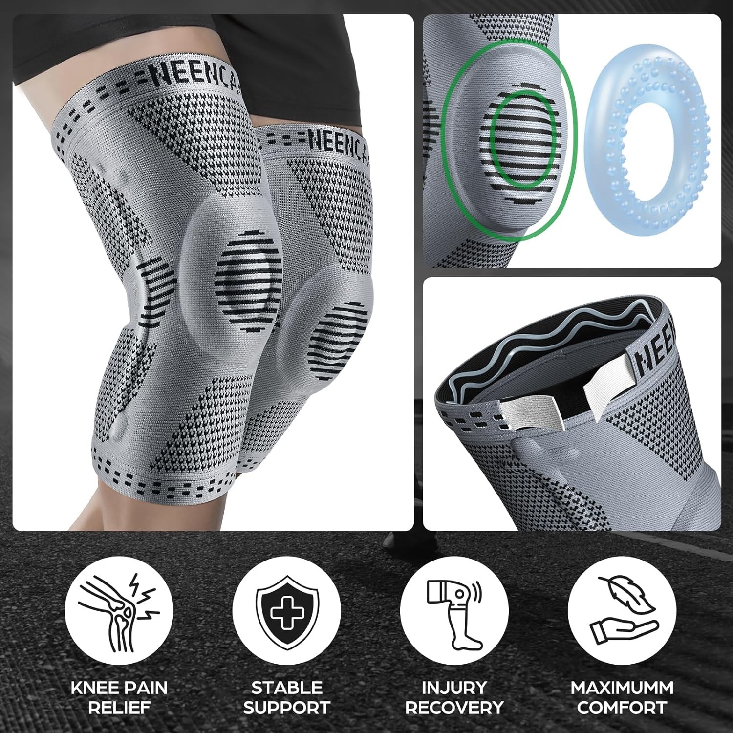 NEENCA Professional Knee Brace for Pain Relief, Medical Knee Support with Patell