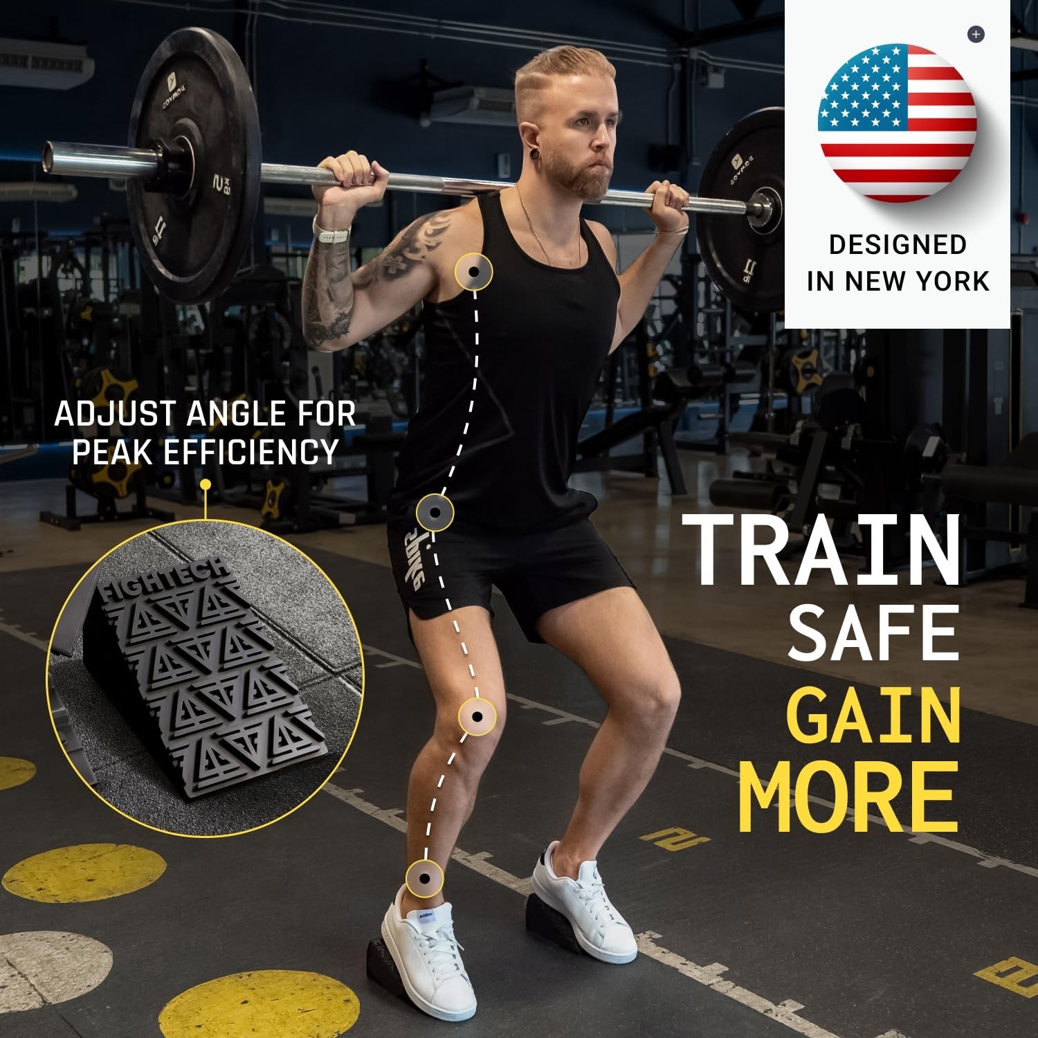 Elevated Heel Squat Wedge Block – Improve Mobility, Balance & Strength – Non-Sli