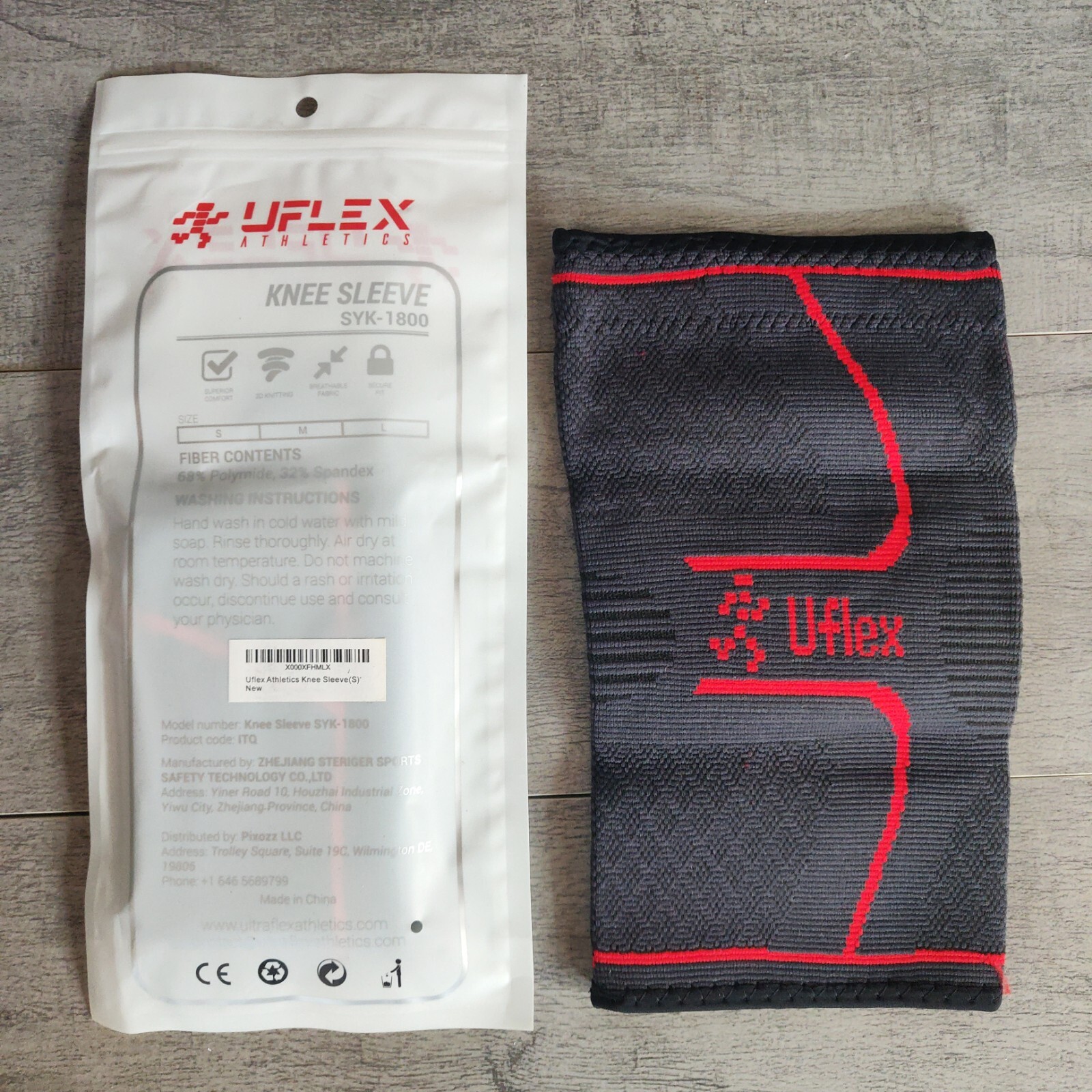 UFlex Athletics Knee Compression Sleeve Support Unisex Size SMALL – 1 piece NIB