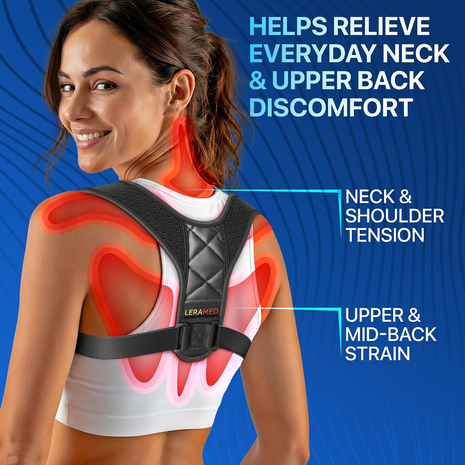 Posture Corrector for Men and Women Adjustable Figure-8 Back Brace for Rounded