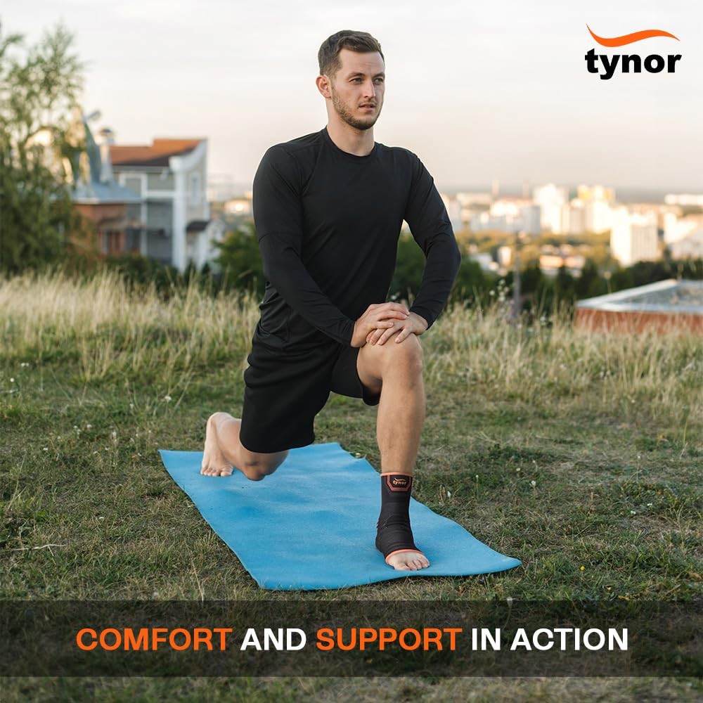 TYNOR Anklet Comfeel Provides Better Compression, Perfect Fitting Black & Orange