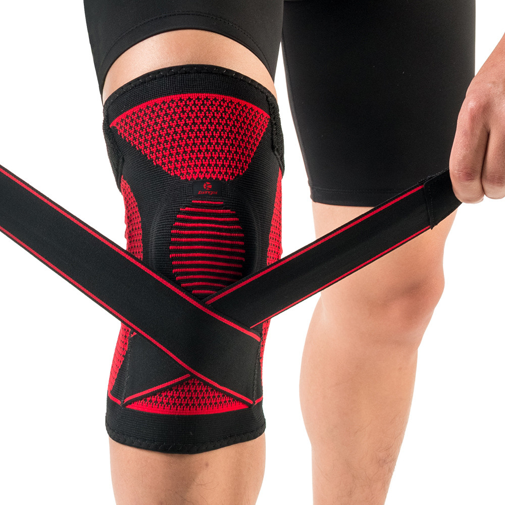 Kuangmi Knee Brace Spring Support with Side Stabilizers Silicone Bandage Size L