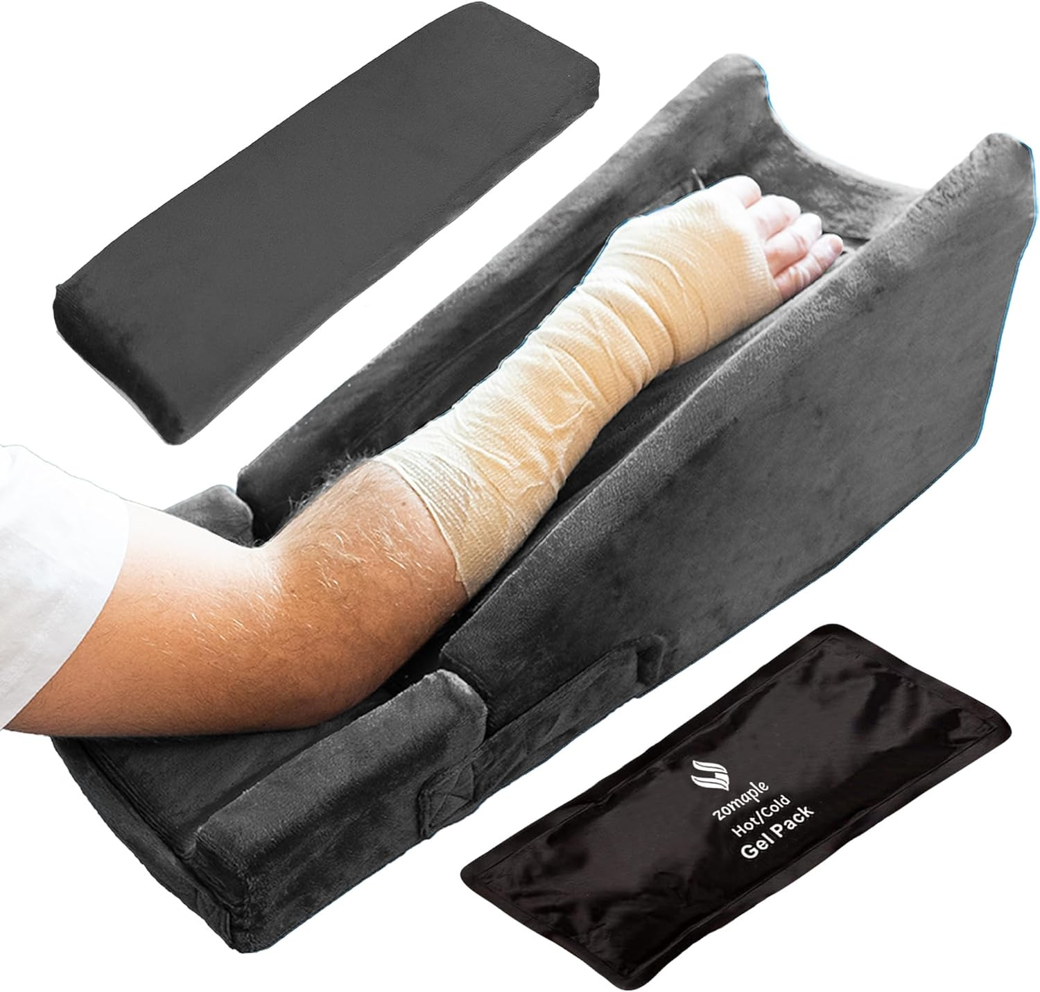 Adjustable Arm Elevation Pillow with Memory Foam & Hot/Cold Pack for Recovery