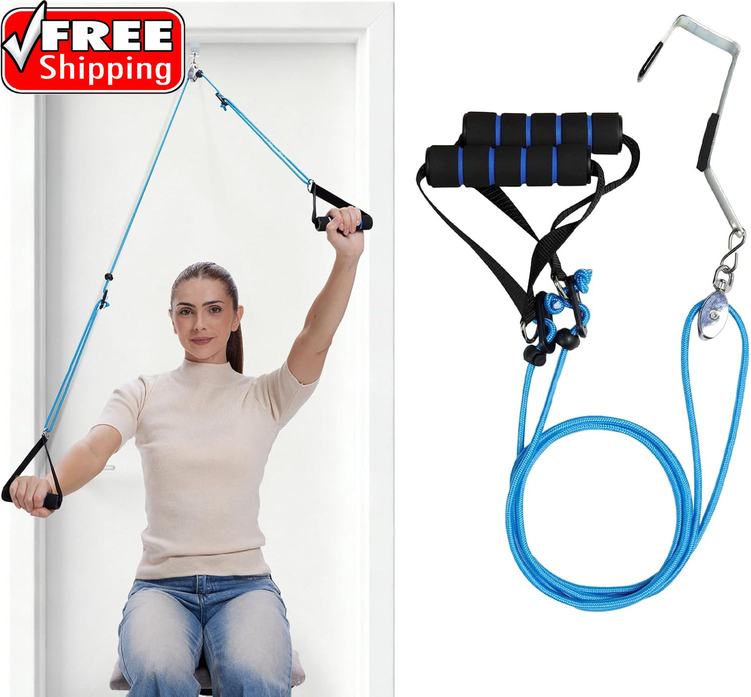 Shoulder Pulley for Physical Therapy, Rehab and Arm Exercise | Over-The-Door Pul