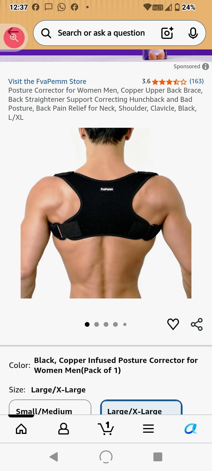 FVA Pemm Copper Posture Corrector Size L/XL