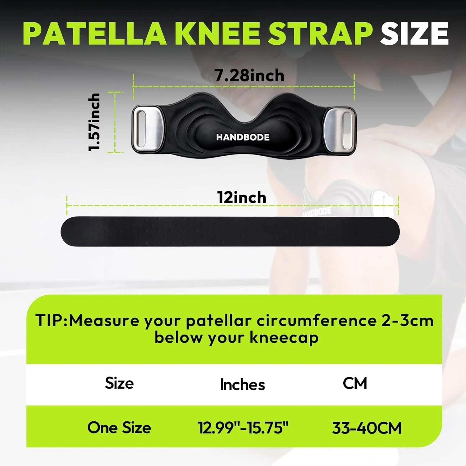 Patellar Tendon Support Strap, Silicone Knee Brace for Men Women, Adjustable Pat