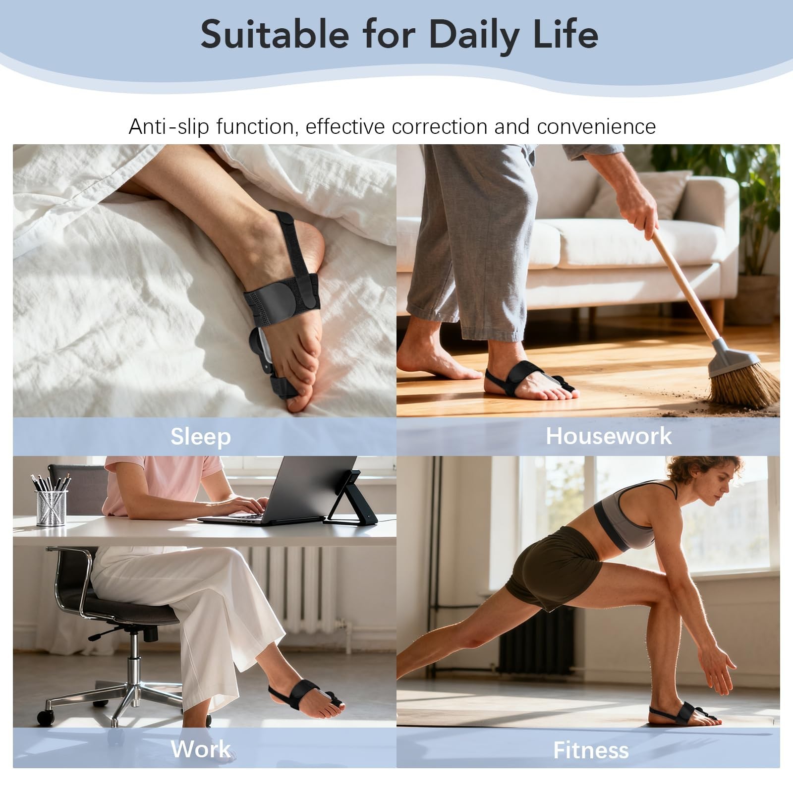 Bunion Fix Toe Valgus Corrector Big Toe Straightener Adjustable for Men & Women