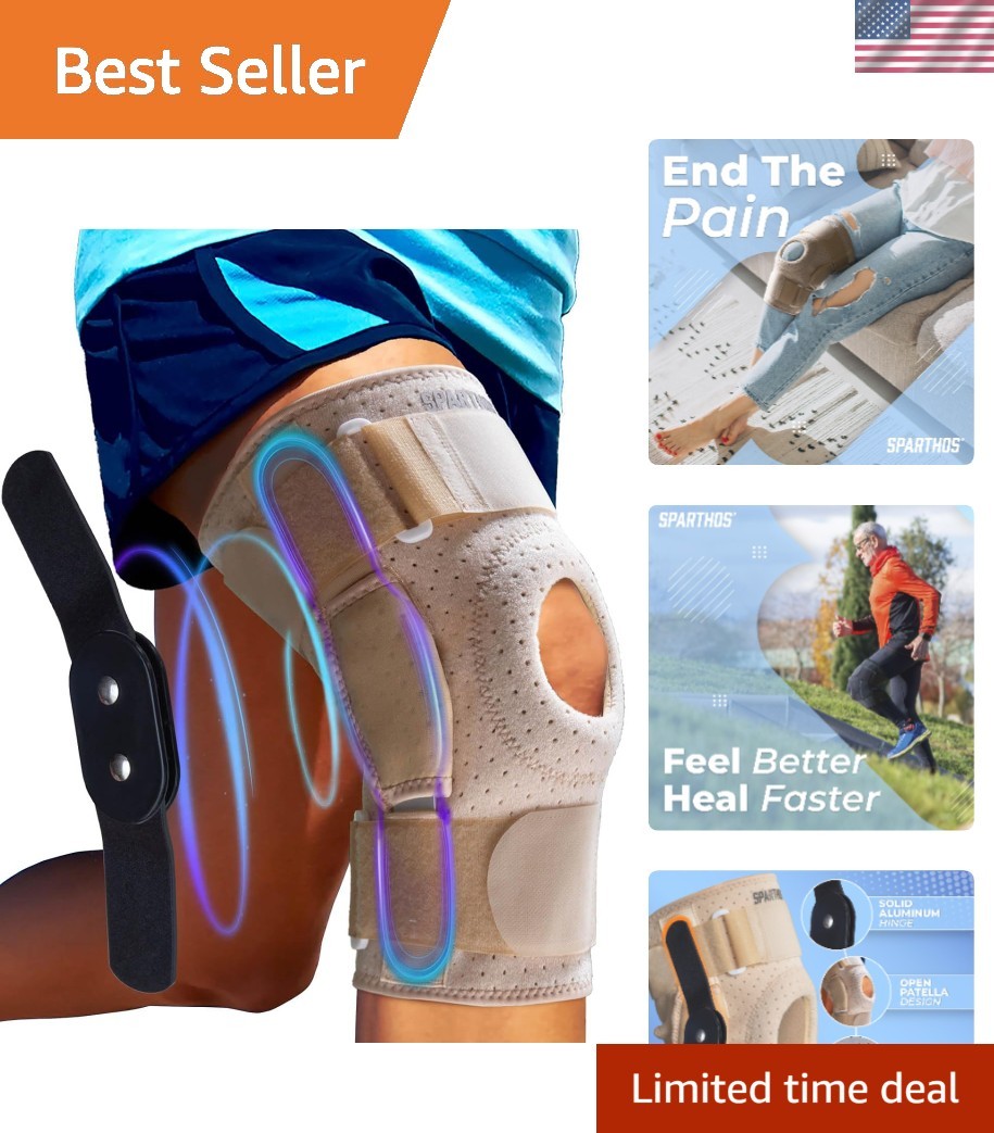Beige XXL Knee Brace for Meniscus Support – Pain Relief with Hinged Stabilizers