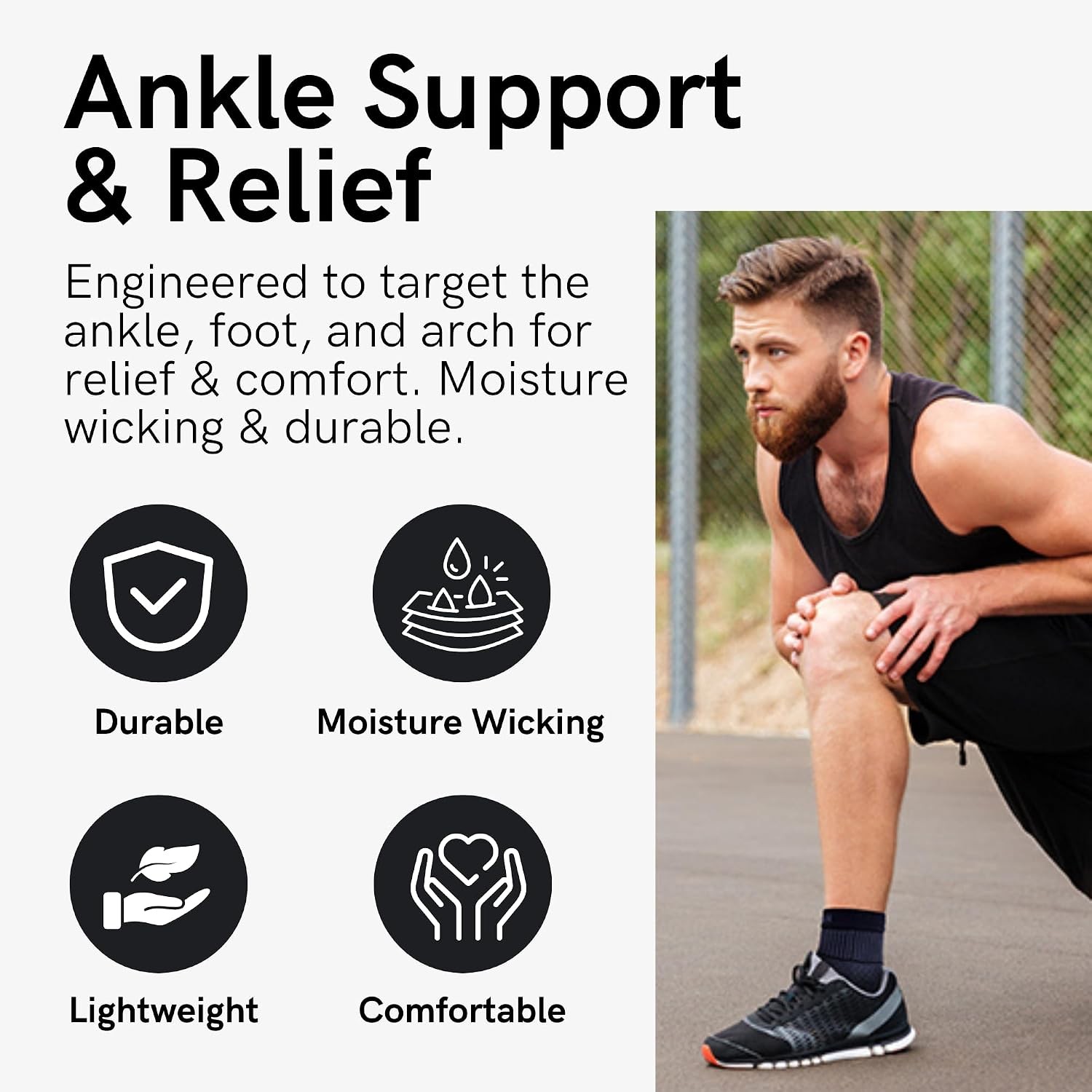 Ankle Support – Compression Ankle Brace – Running, Soccer, Sports – Ankle Sleeve