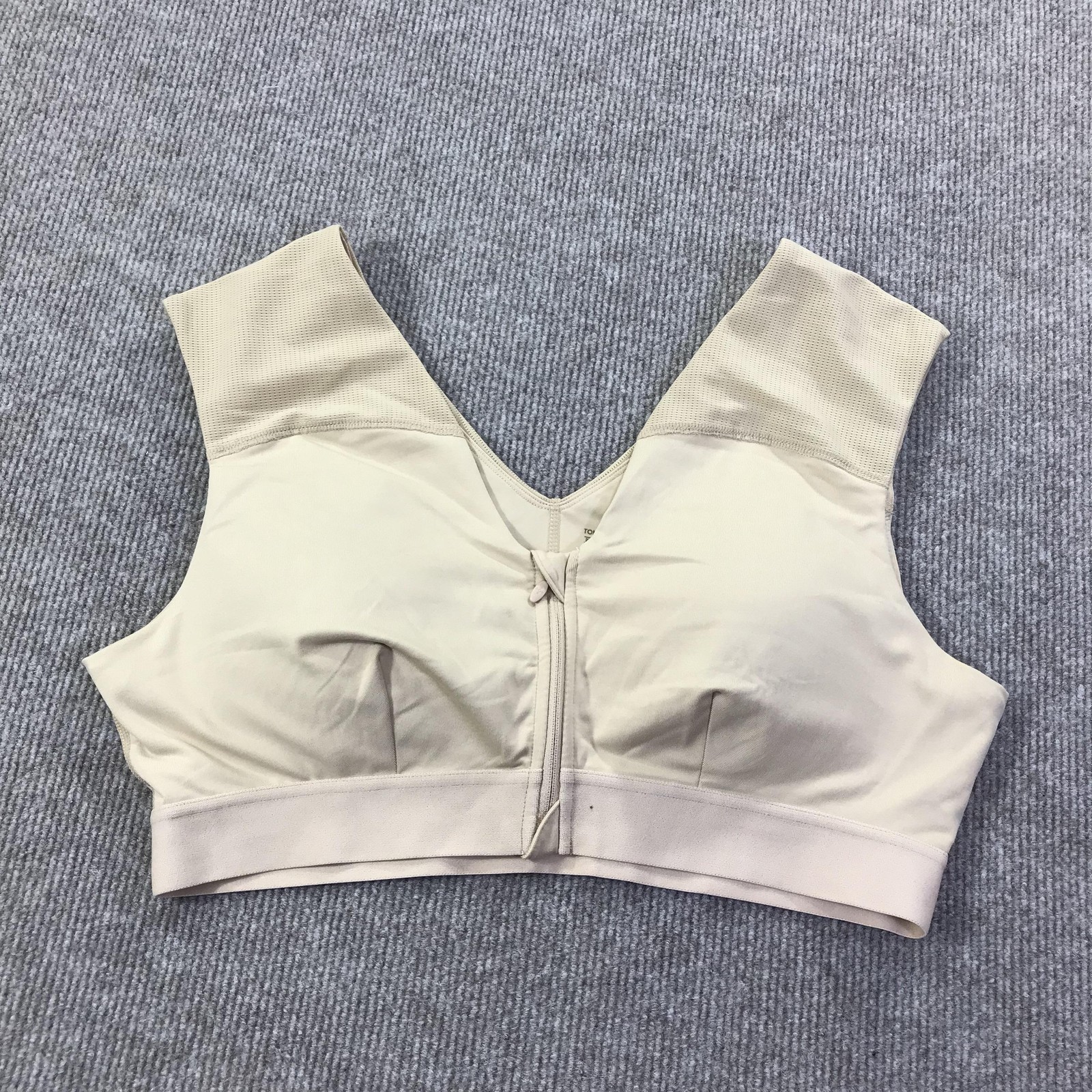 Tommie Copper Shoulder Support Bra 2XL Womens Copper Zinc Infused Beige Comfort