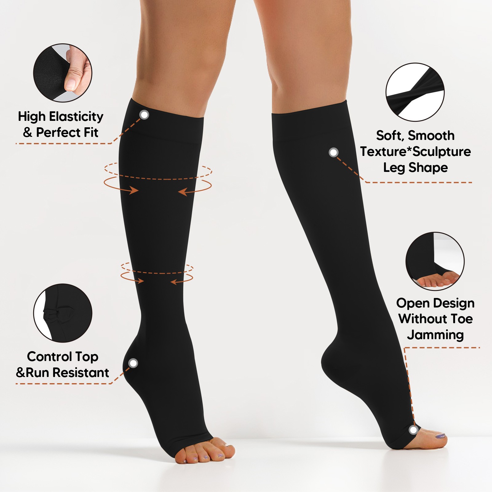 23-32mmHg Compression Socks Graduated Support Socks Women Men Stretchy Stockings