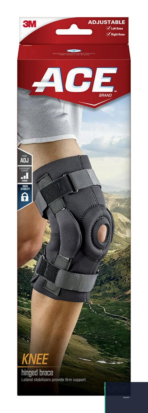 Hinged Knee Brace Dual Pivot Adjustable Straps One Size Fits Most