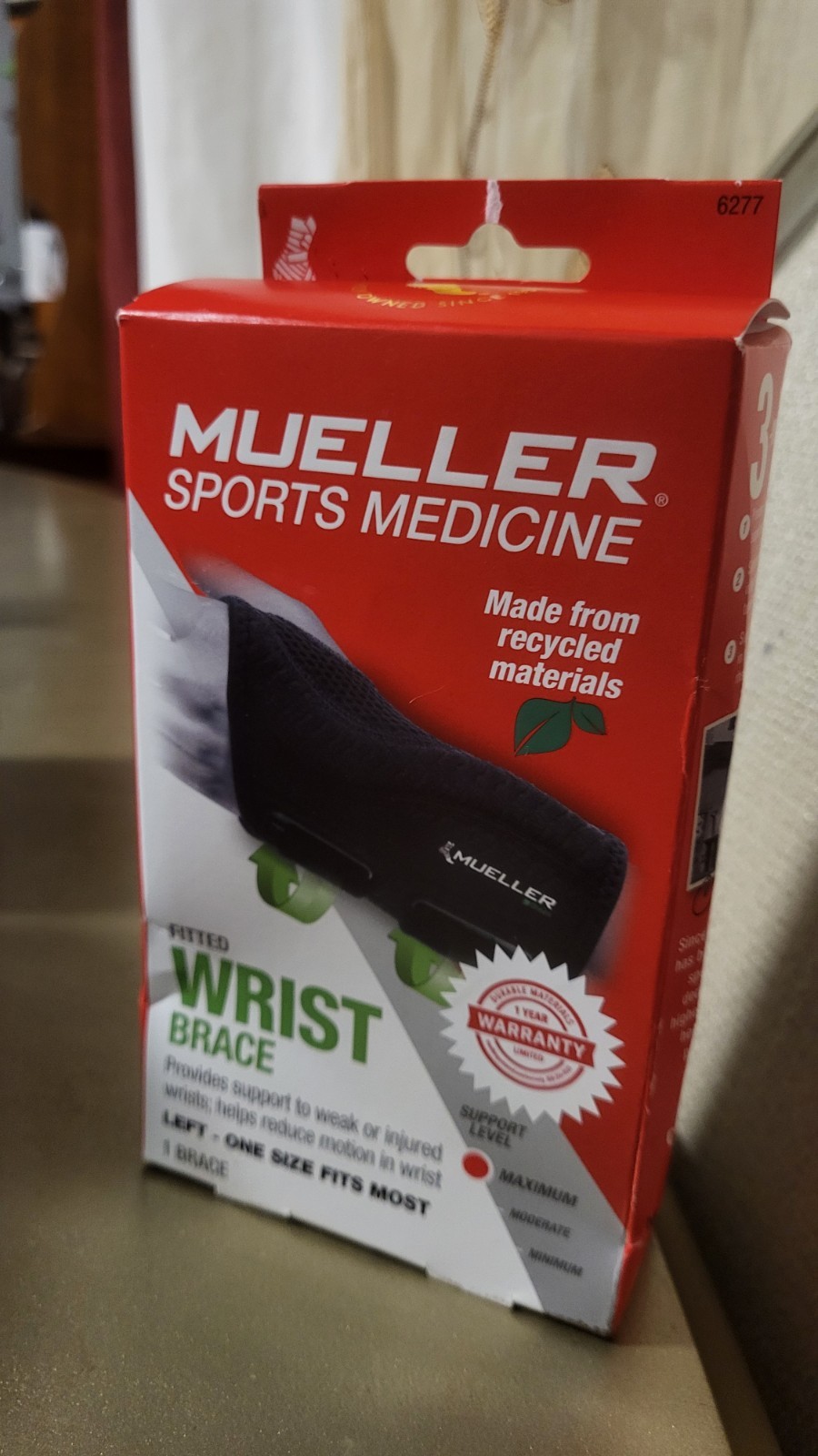 Mueller Fitted Wrist Brace Left Hand One Size Fits Most Maximum Support 1S