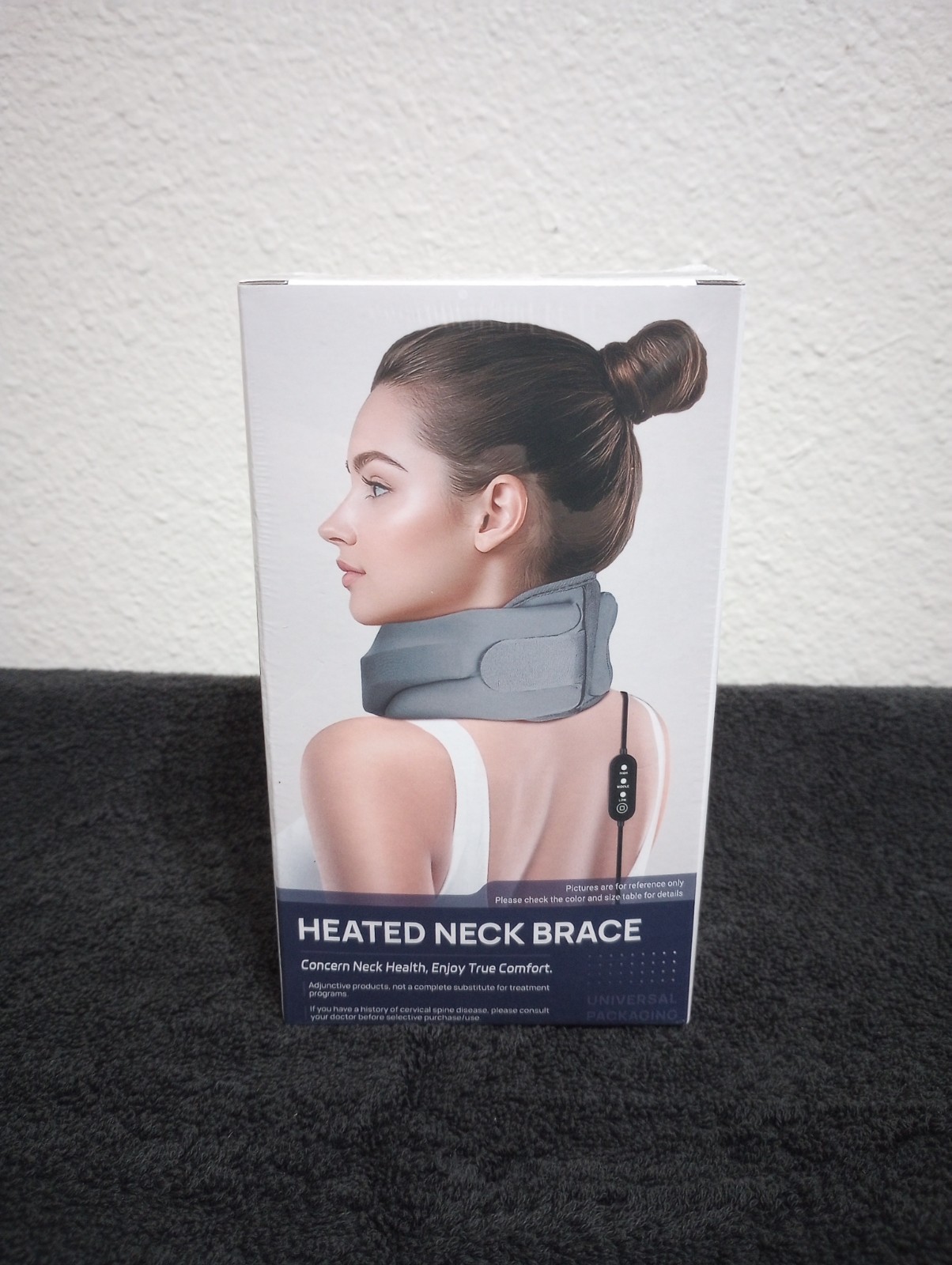 Heated Memory Foam Neck Brace Cervical Support Collar for Pain Relief