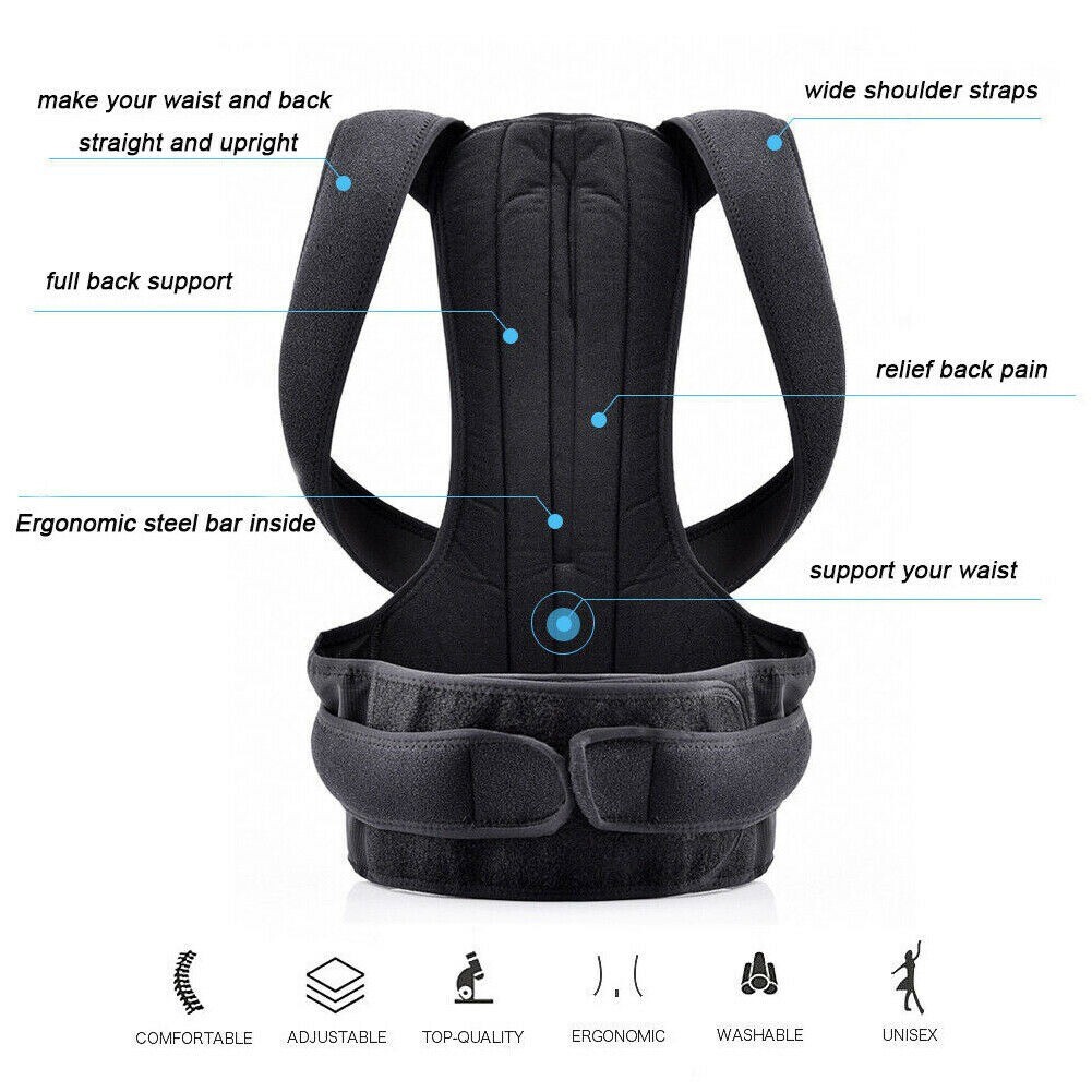 Back Posture Correction Shoulder Corrector Support Brace Belt Therapy Men Women