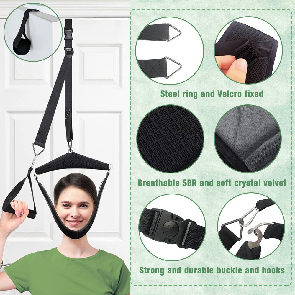 Cervical Neck Traction Device Stretcher Brace for Pain Relief & Spine Alignment