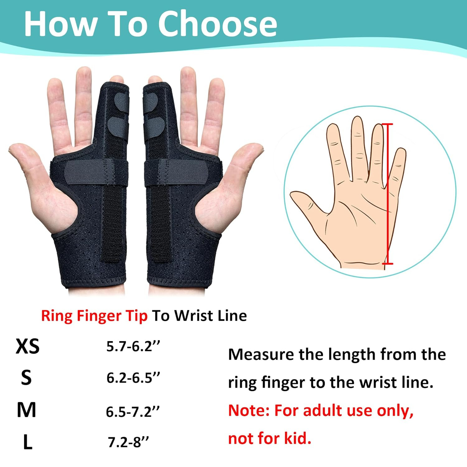 Metacarpal Finger Splint Hand Brace – Pinky Ring Finger Immobilizer For Boxer Fr