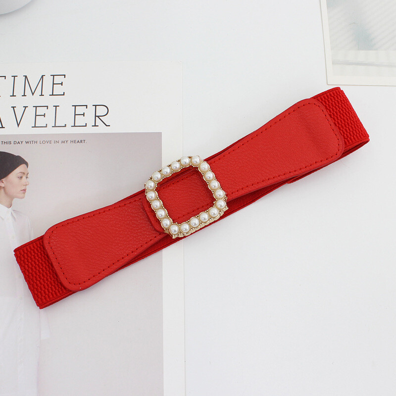 Fashion Elastic Waistband Wide Waist Stretch Belt For Women Dress Coat B~;z