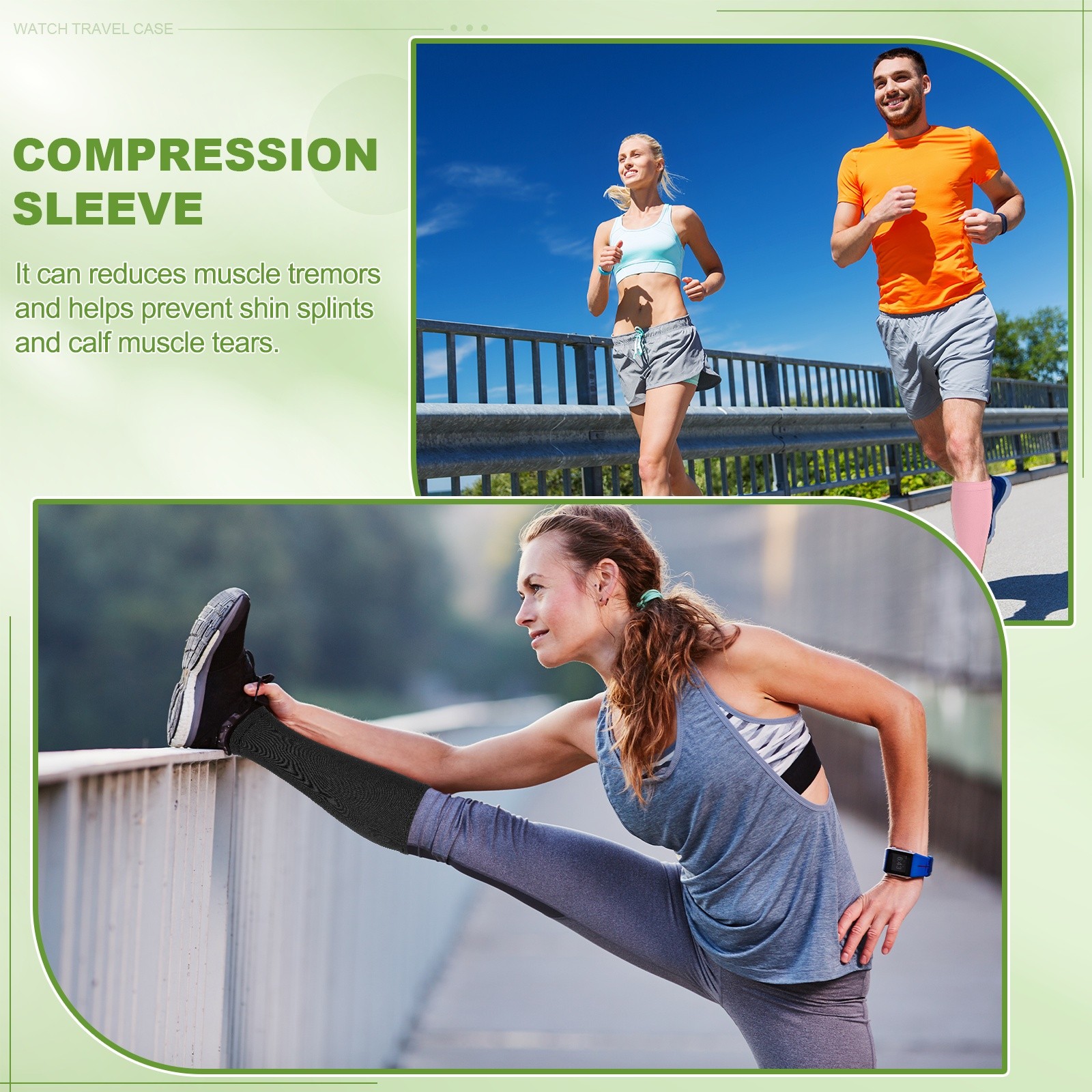 Calf Compression Sleeves, Fitting for Running, m & Skin Color & Spandex