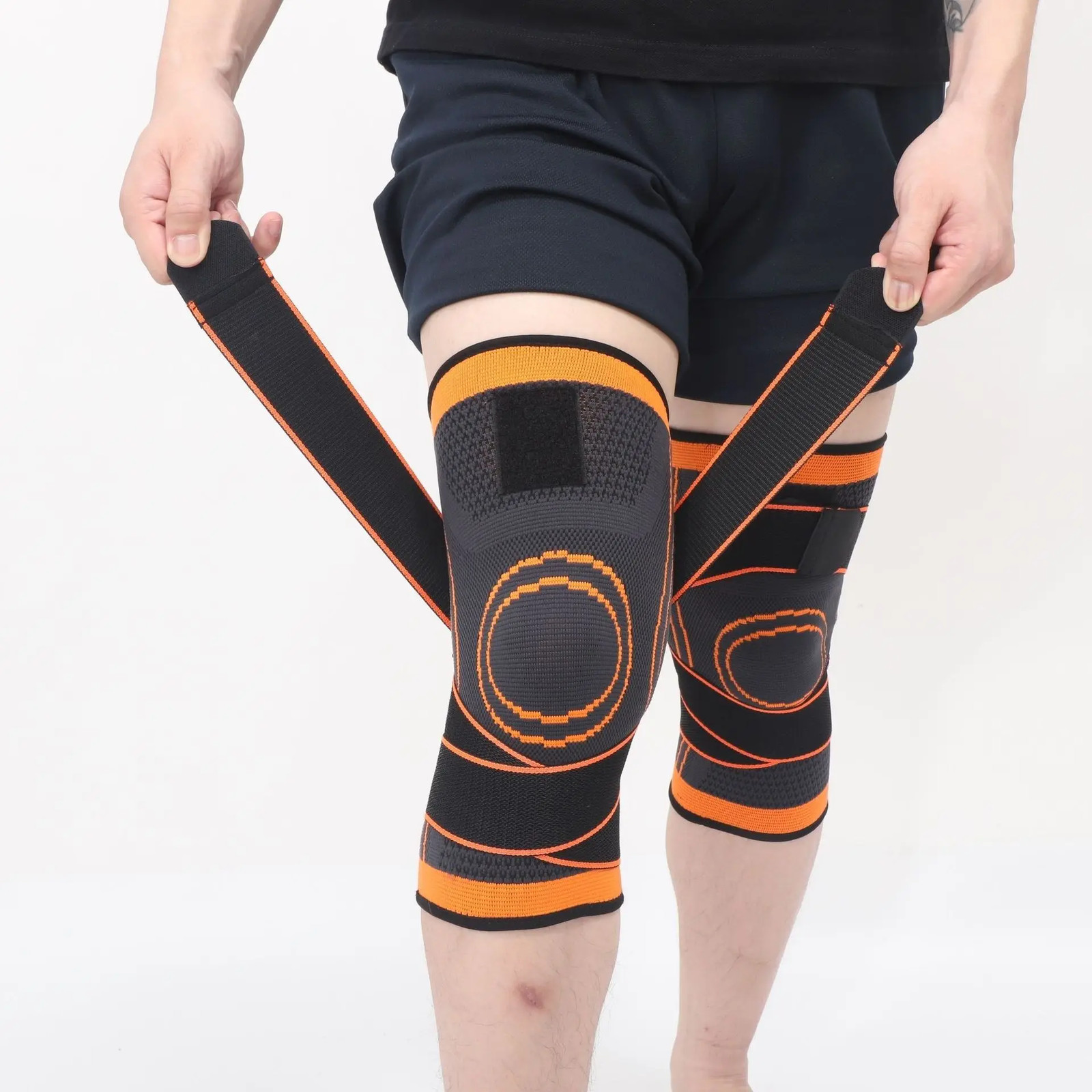 NEW 1PC Sports Kneepad Men Pressurized Elastic Knee Pads Support Fitness Gear Ba