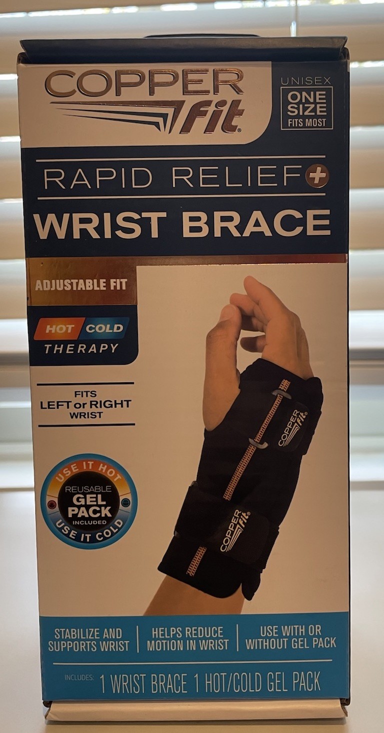 Copper Fit Rapid Relief Stabilizing Wrist Brace Hot Cold Therapy Blk O/S Unisex