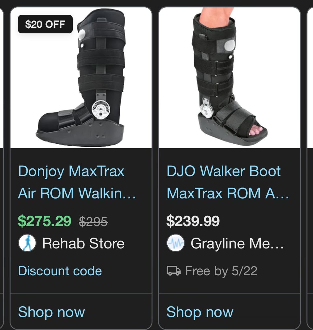 NEW DonJoy Maxtrax ROM Air Walker Boot, Size Medium