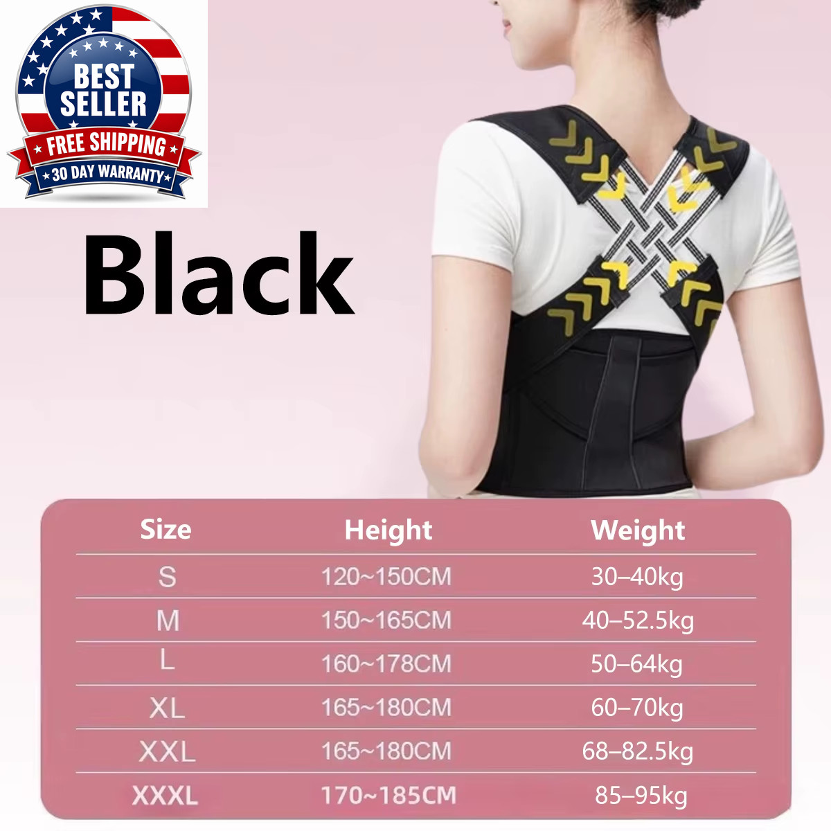 Adjustable Posture Corrector Back Support Belt Spine Alignment Waist Trainer for