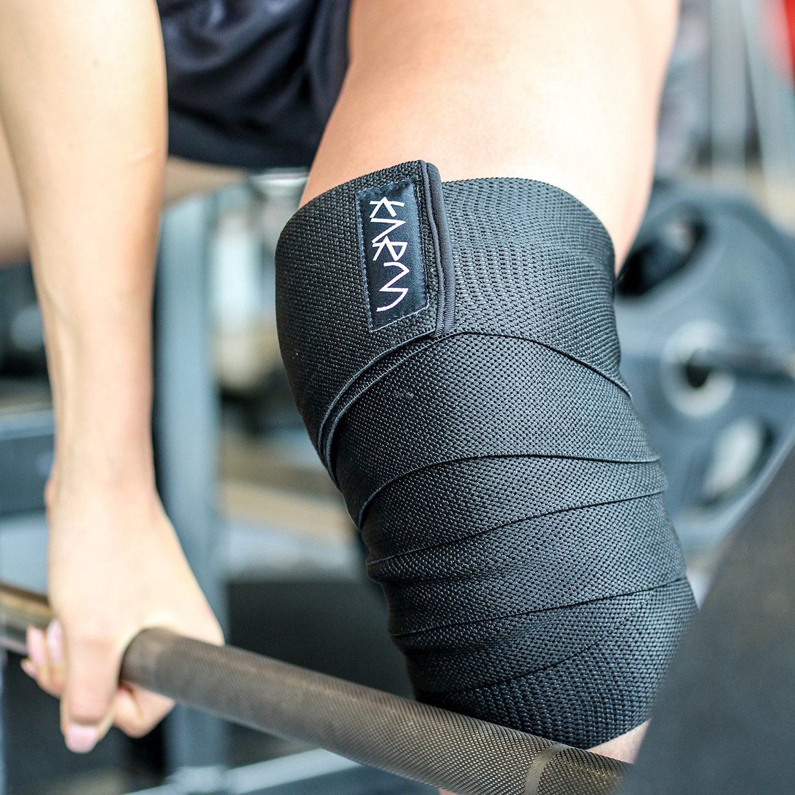 Knee Wraps for Weightlifting (Pair) with Bag – Knee Wraps for Squatting – Knee