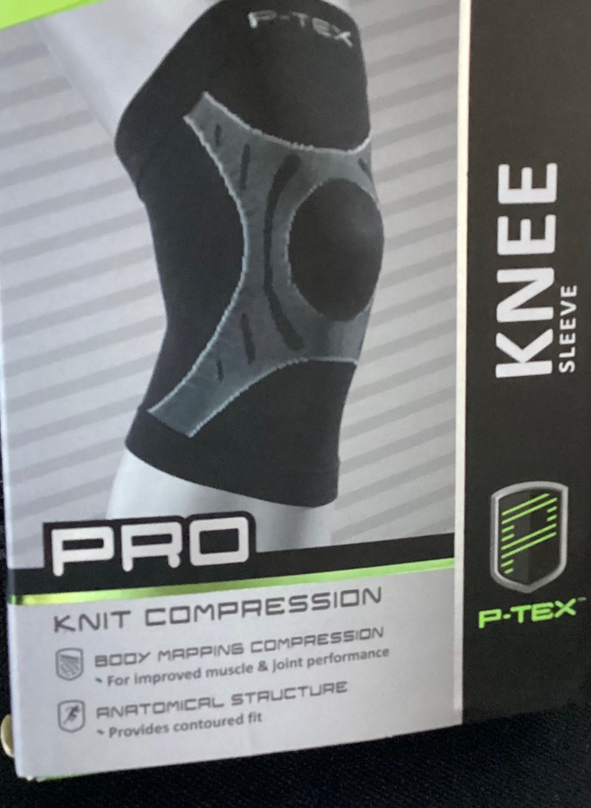 P-TEX **PRO KNIT COMPRESSION KNEE SLEEVE ** P-TEXK500* Size XL Black