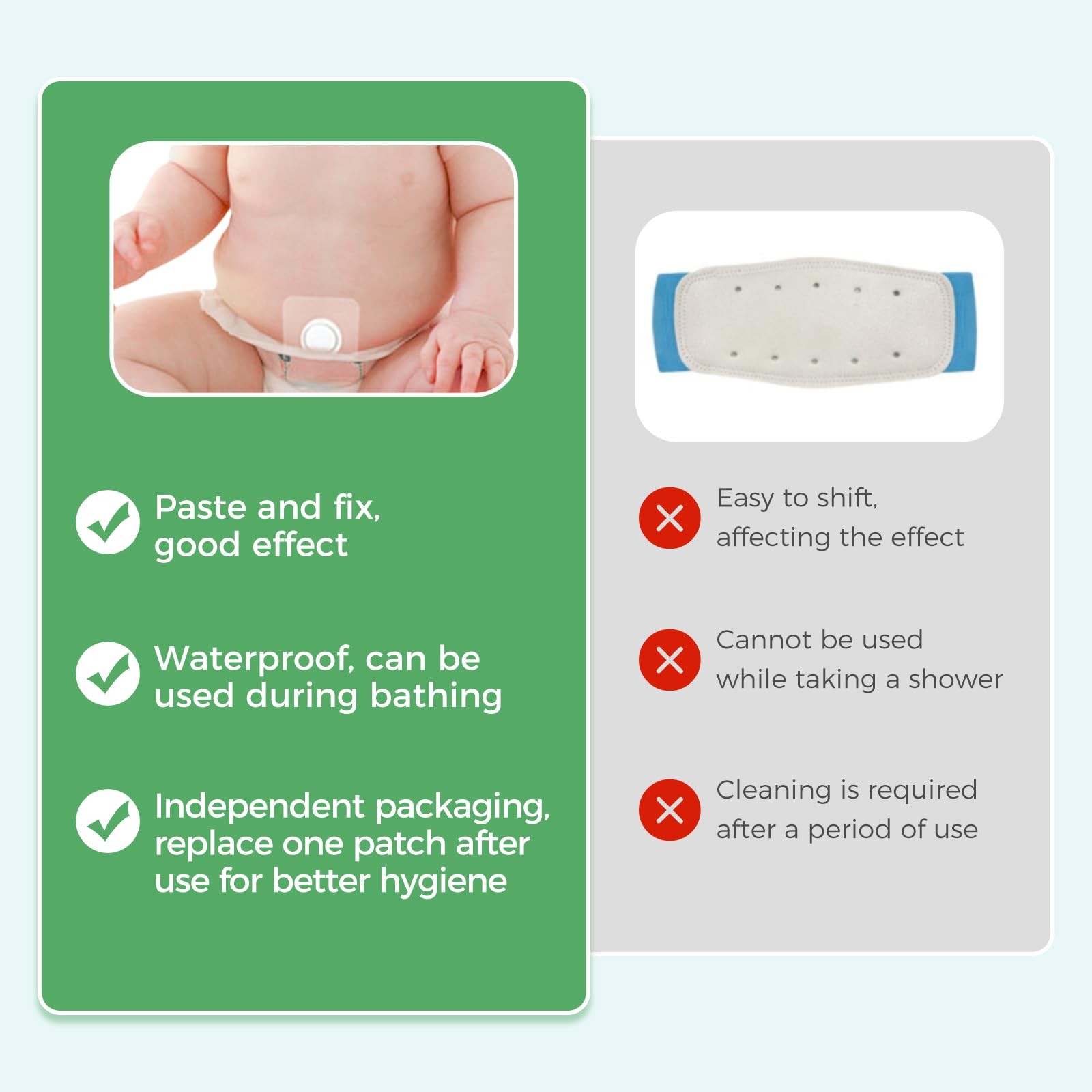 10 PCS Baby Belly Navel Patches Infant Umbilical Hernia Patch Cotton 8×8 cm