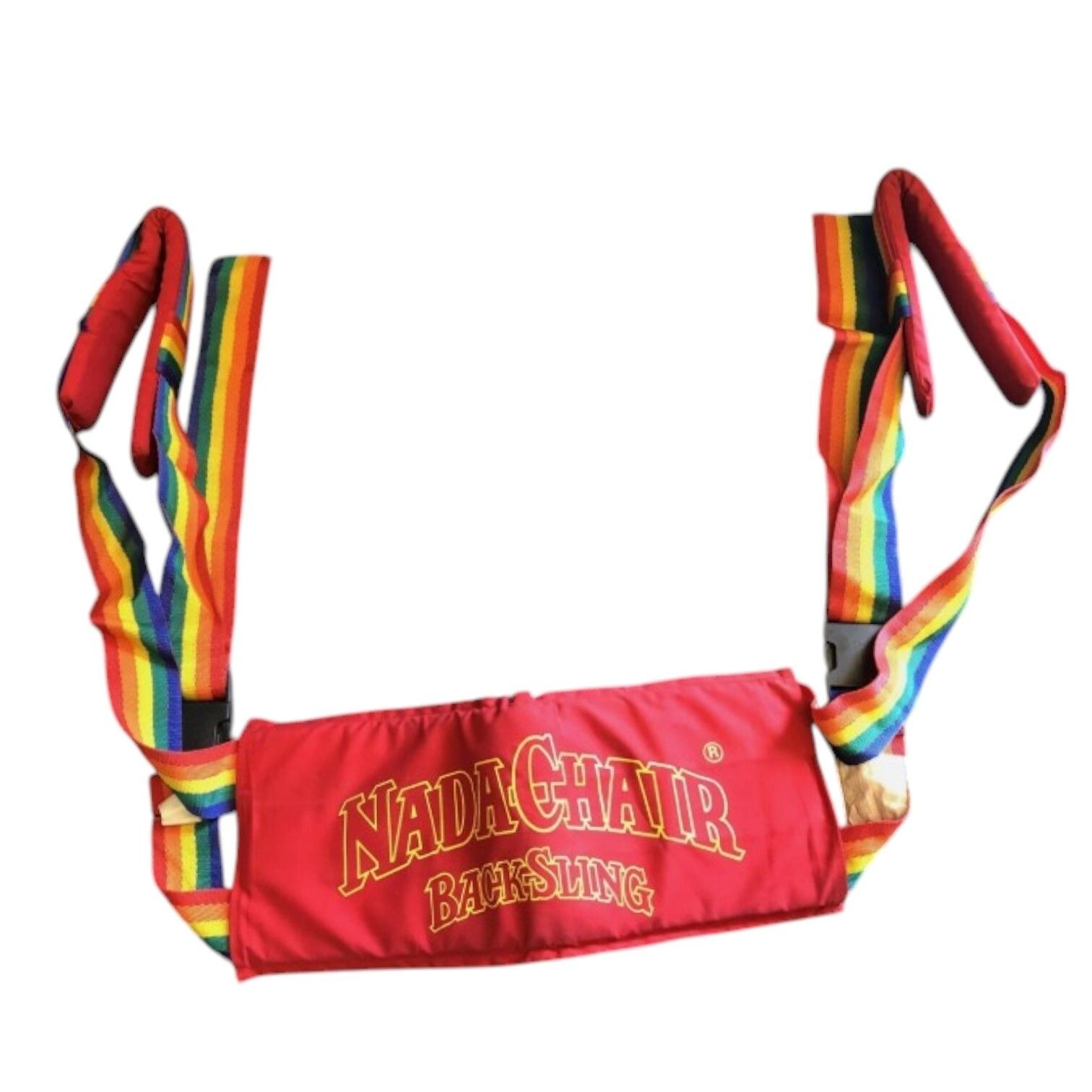 Nada Chair BackSling Adjustable Back Support Posture Pain Relief Rainbow Vintage